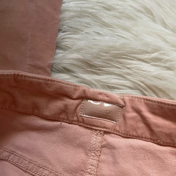 MOTHER High Waisted Looker Velvet Jeans In Petal Pink - Picture 5 of 9